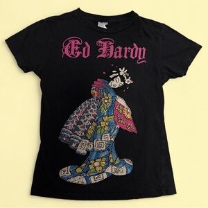 Vintage Ed Hardy Rhinestone Baby Tee